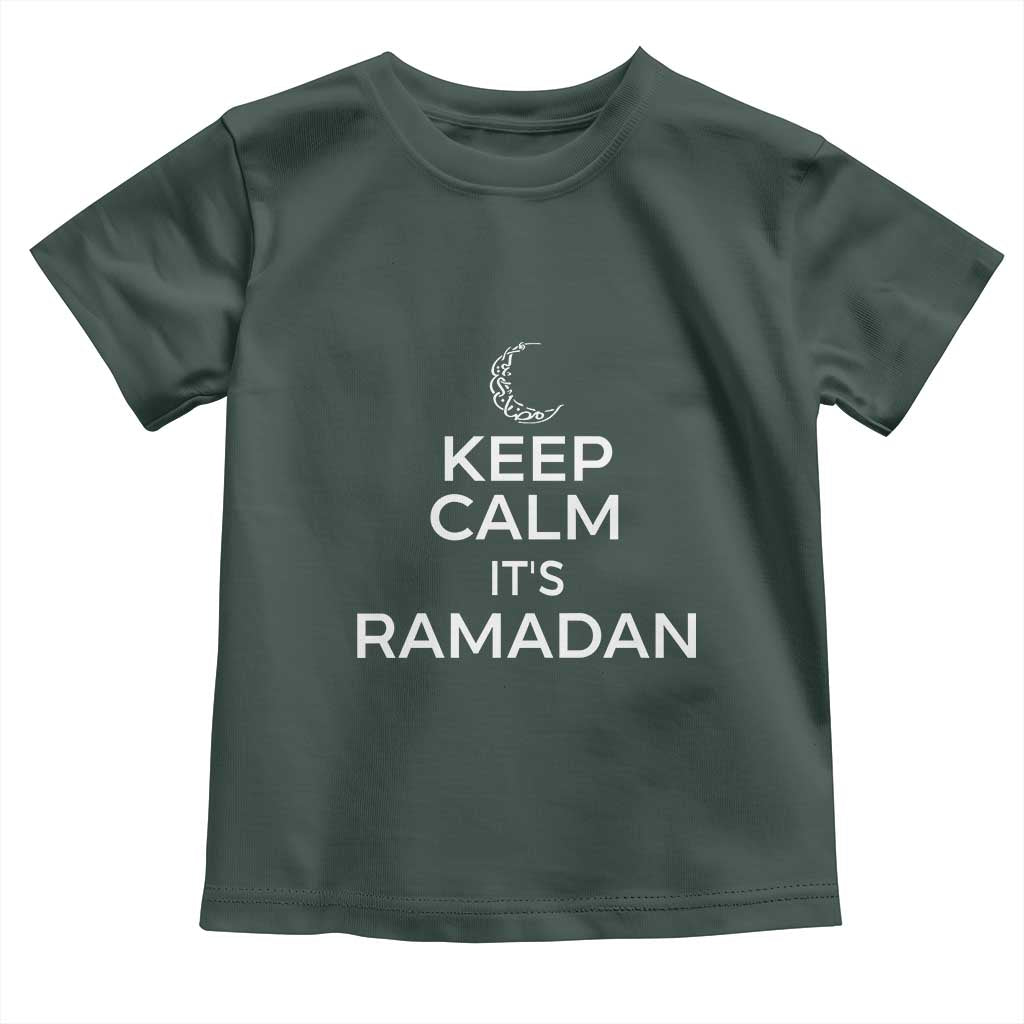Keep Calm It's Ramadan Toddler T Shirt Kareem Eid Mubarek Islamic Muslims TS02 Dark Forest Green Print Your Wear