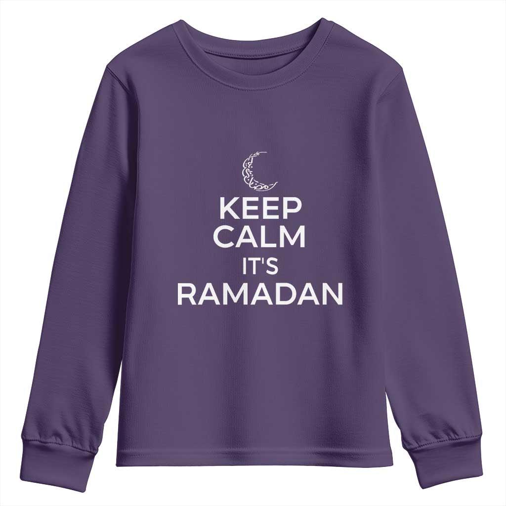 Keep Calm It's Ramadan Youth Sweatshirt Kareem Eid Mubarek Islamic Muslims TS02 Purple Print Your Wear