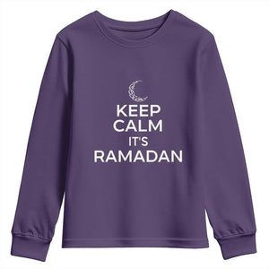 Keep Calm It's Ramadan Youth Sweatshirt Kareem Eid Mubarek Islamic Muslims TS02 Purple Print Your Wear