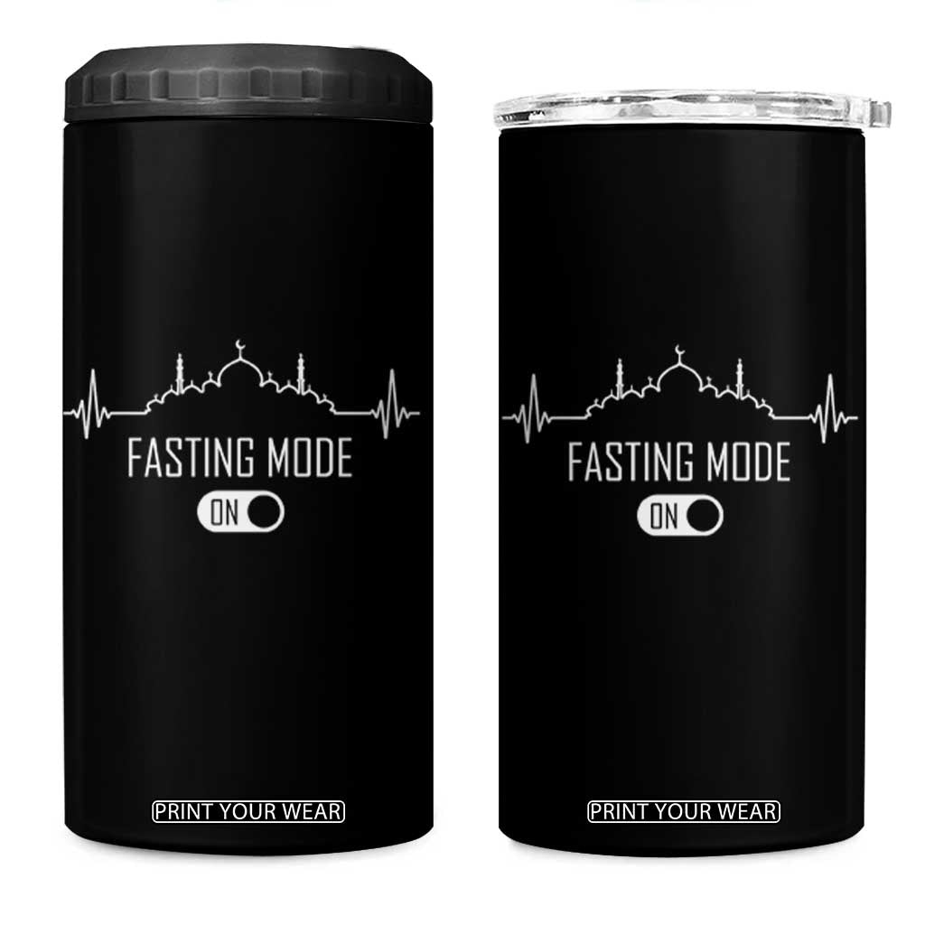 Happy Ramadan Islamic 4 in 1 Can Cooler Tumbler Fasting Mode Is On Muslim TS02 One Size: 16 oz Black Print Your Wear