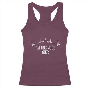Happy Ramadan Islamic Racerback Tank Top Fasting Mode Is On Muslim TS02 Maroon Print Your Wear