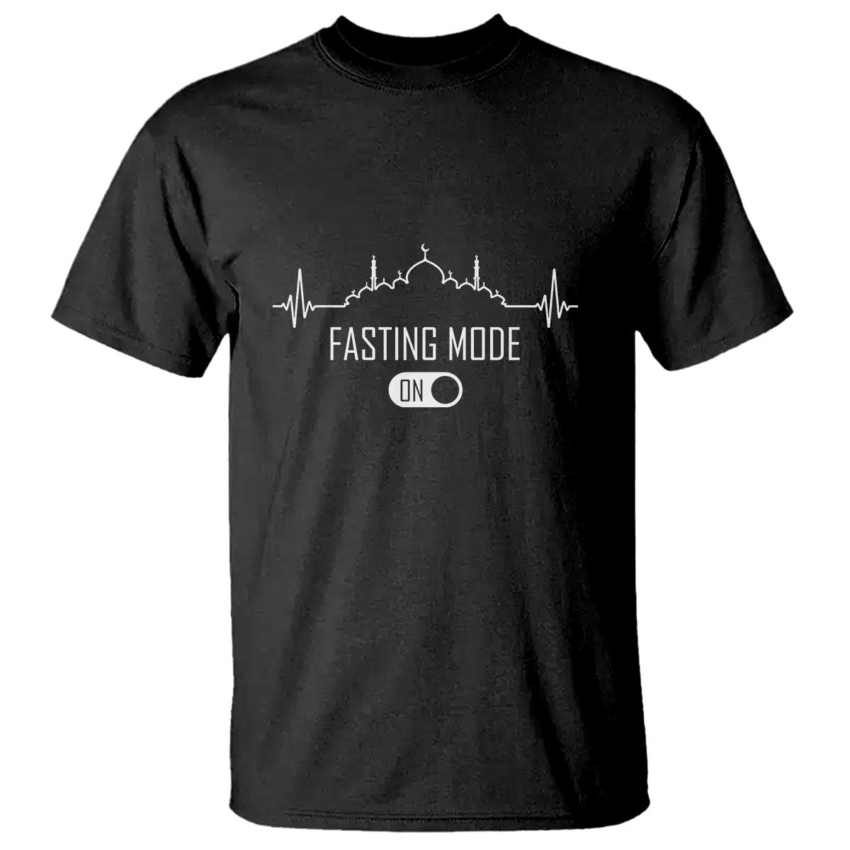 Happy Ramadan Islamic T Shirt Fasting Mode Is On Muslim TS02 Black Print Your Wear