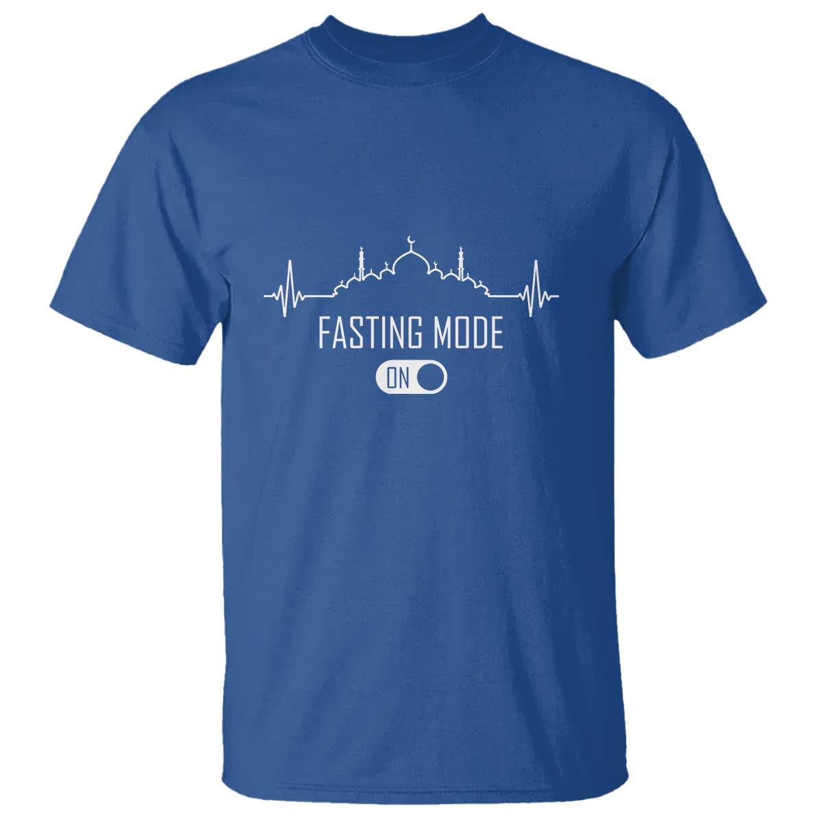 Happy Ramadan Islamic T Shirt Fasting Mode Is On Muslim TS02 Royal Blue Print Your Wear