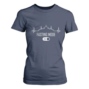 Happy Ramadan Islamic T Shirt For Women Fasting Mode Is On Muslim TS02 Navy Print Your Wear
