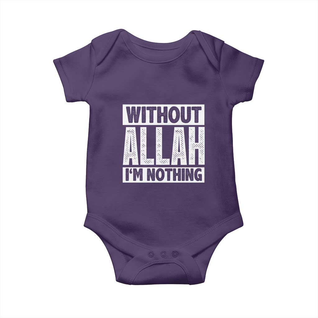 Islam Muslim Baby Onesie Without Allah I'm Nothing TS02 Purple Print Your Wear