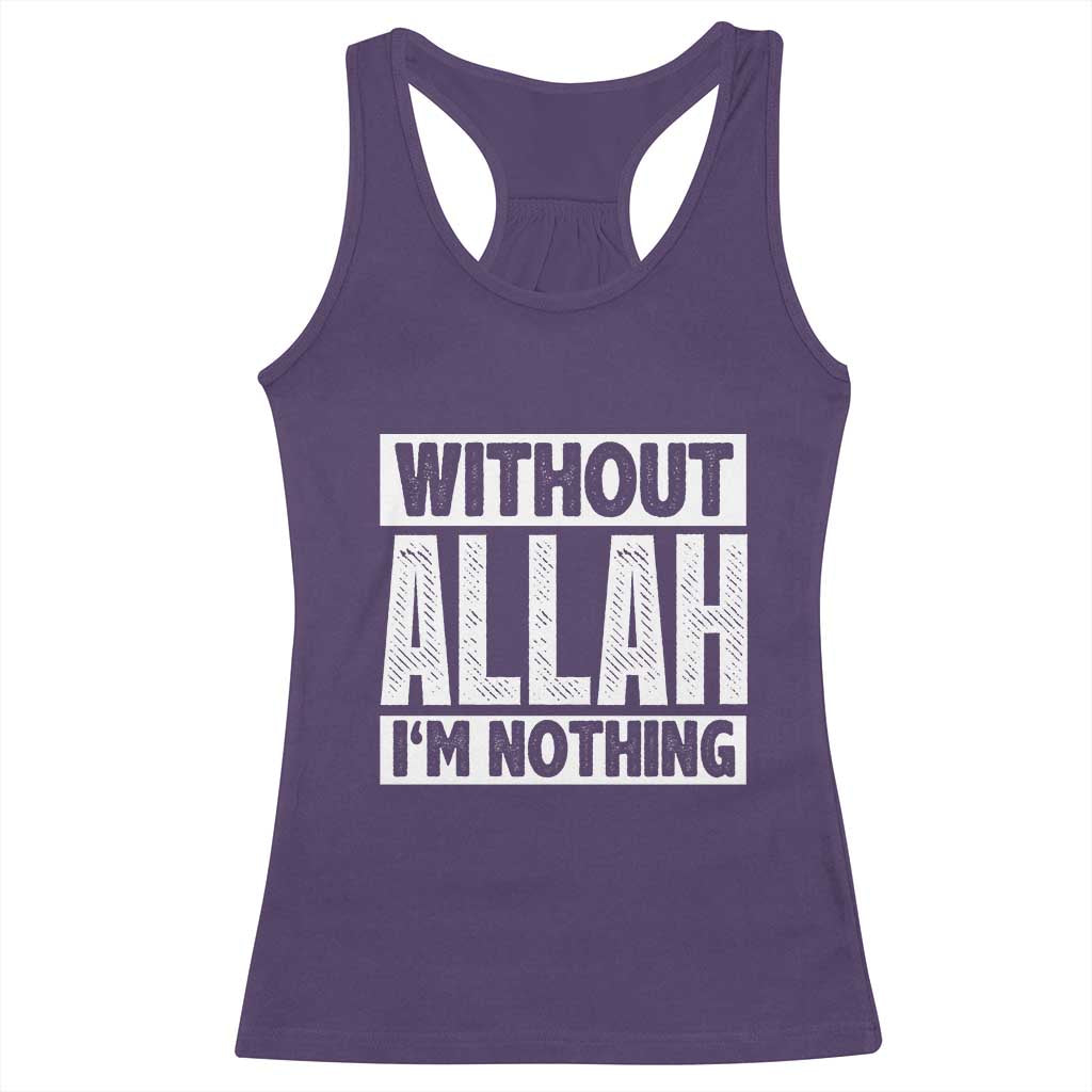Islam Muslim Racerback Tank Top Without Allah I'm Nothing TS02 Purple Print Your Wear