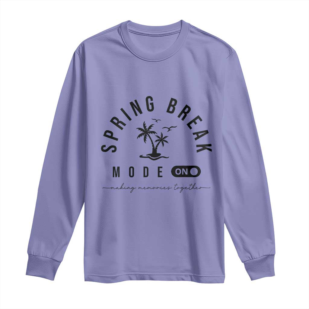 Spring Vacation Break 2025 Long Sleeve Shirt Mode On Party Ready Beach Vibes TS02 Violet Print Your Wear
