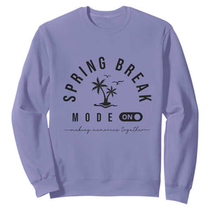 Spring Vacation Break 2025 Sweatshirt Mode On Party Ready Beach Vibes TS02 Violet Print Your Wear