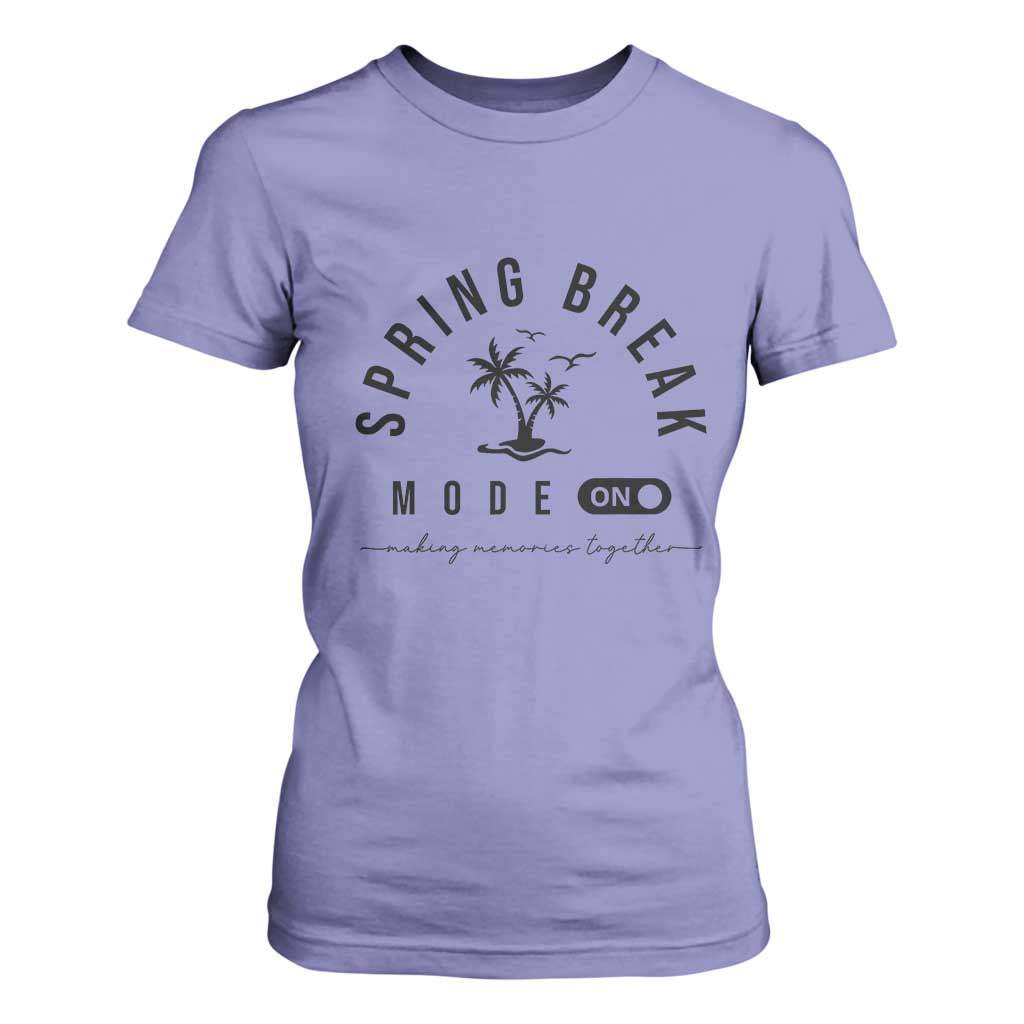 Spring Vacation Break 2025 T Shirt For Women Mode On Party Ready Beach Vibes TS02 Violet Print Your Wear