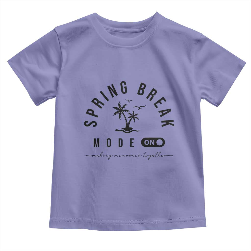 Spring Vacation Break 2025 Toddler T Shirt Mode On Party Ready Beach Vibes TS02 Violet Print Your Wear