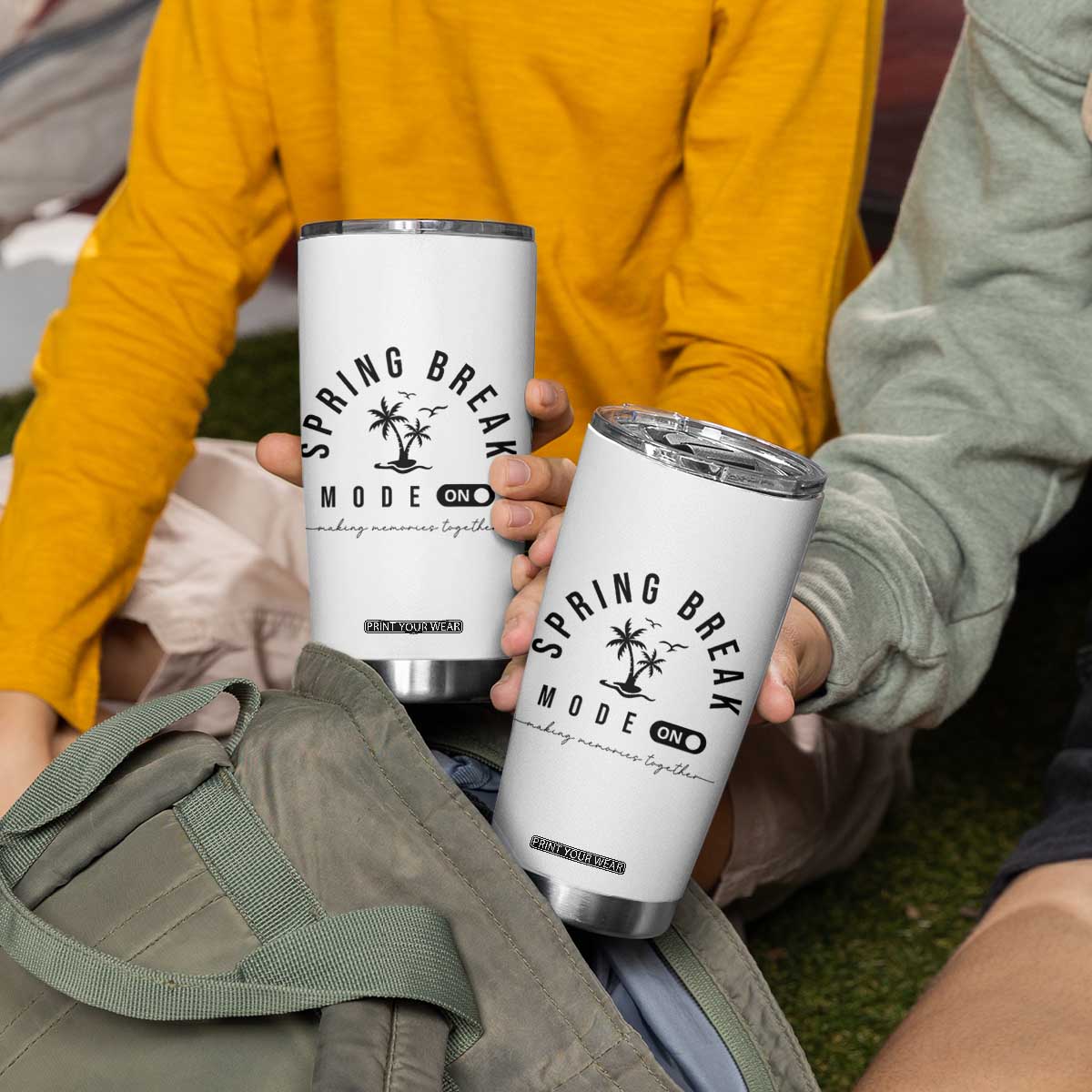 Spring Vacation Break 2025 Tumbler Cup Mode On Party Ready Beach Vibes TS02 Print Your Wear