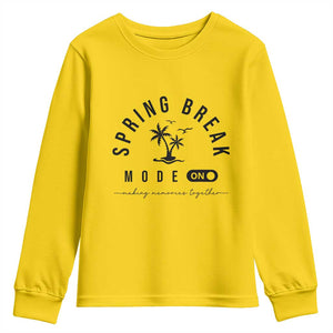 Spring Vacation Break 2025 Youth Sweatshirt Mode On Party Ready Beach Vibes TS02 Daisy Print Your Wear