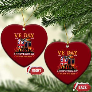 VE Day 80th Anniversary Ceramic Ornament 2025 Celebration Union Flag WWII Remembrance TS02 Print Your Wear