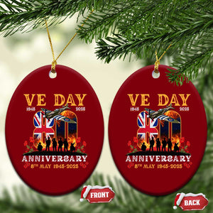 VE Day 80th Anniversary Ceramic Ornament 2025 Celebration Union Flag WWII Remembrance TS02 Print Your Wear