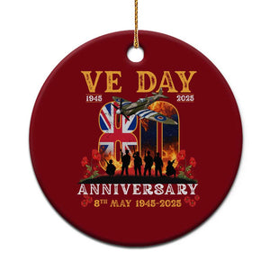 VE Day 80th Anniversary Ceramic Ornament 2025 Celebration Union Flag WWII Remembrance TS02 1pc Red Print Your Wear