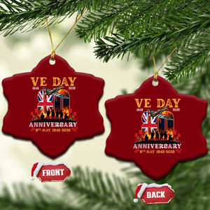 VE Day 80th Anniversary Ceramic Ornament 2025 Celebration Union Flag WWII Remembrance TS02 Print Your Wear