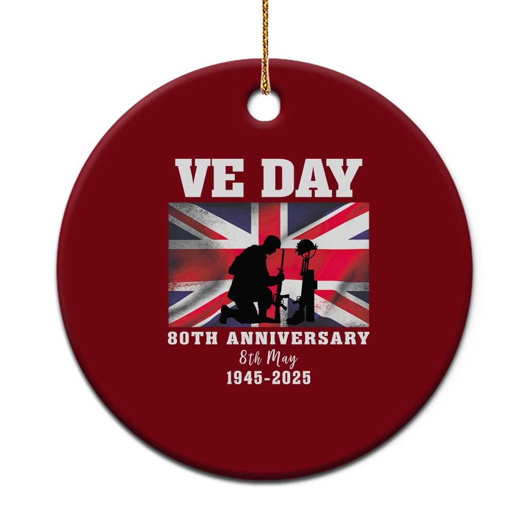 VE Day 80th Anniversary Ceramic Ornament Victory in Europe Union Flag WWII Remembrance TS02 1pc Red Print Your Wear