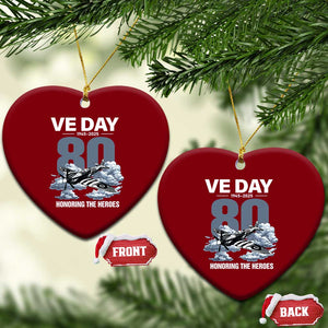 VE Day 80th Anniversary Ceramic Ornament 2025 Celebration WWII Remembrance Retro TS02 Print Your Wear