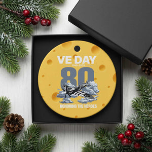 VE Day 80th Anniversary Ceramic Ornament 2025 Celebration WWII Remembrance Retro TS02 1pc Yellow Cheese Print Your Wear