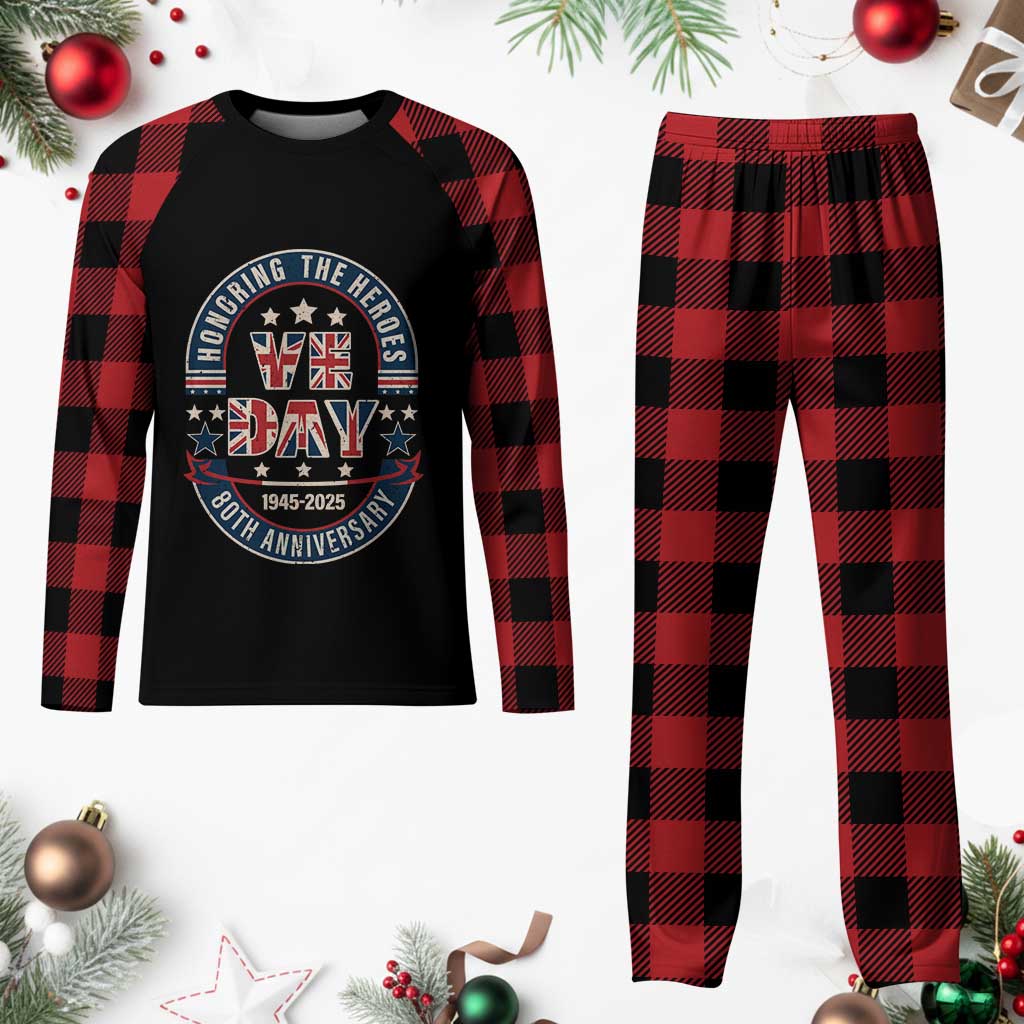 VE Day 80th Anniversary Plaid Pajama Set 2025 Patriotic WWII Remembrance Vintage TS02 Buffalo Plaid Print Your Wear