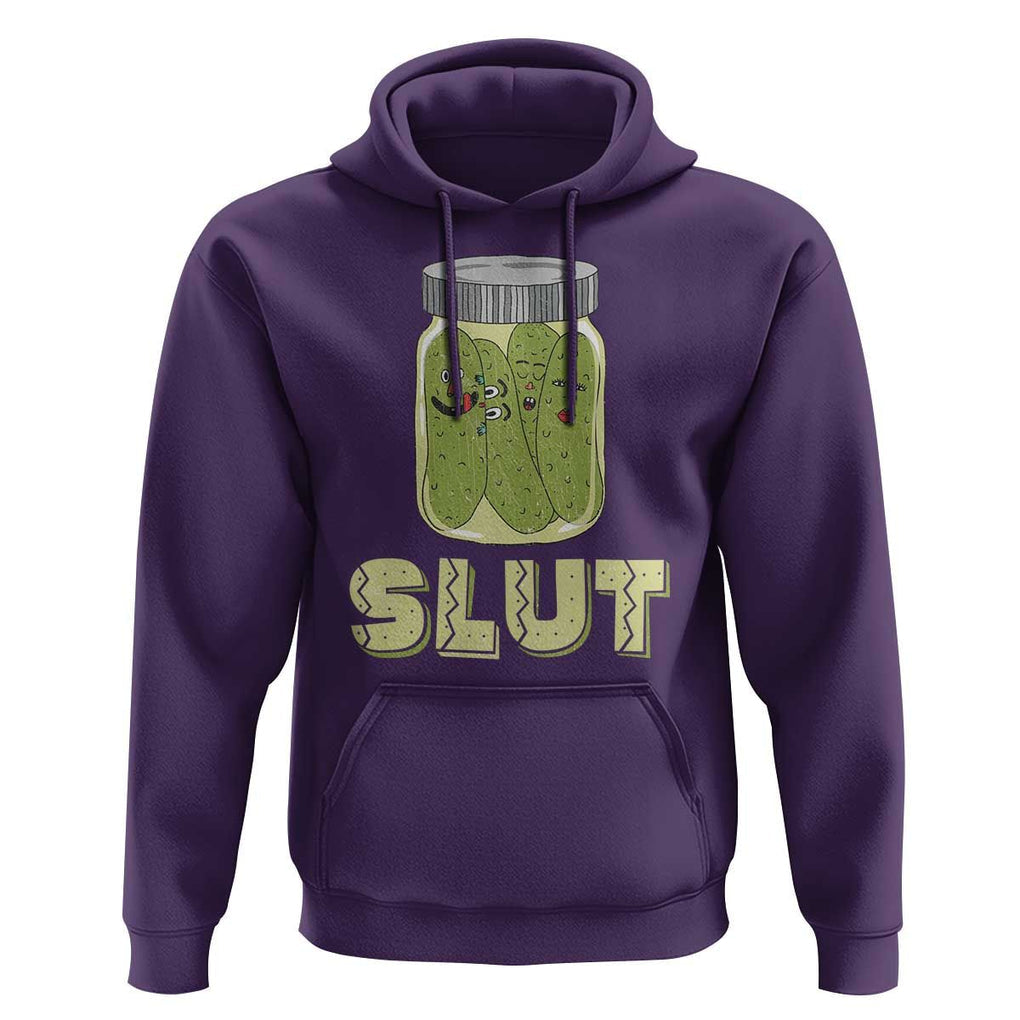Funny Pickle Hoodie Sarcastic Pickle Slut Pickle Joke A Girl Who Loves Canned Pickles Cucumber TS02 Purple Print Your Wear