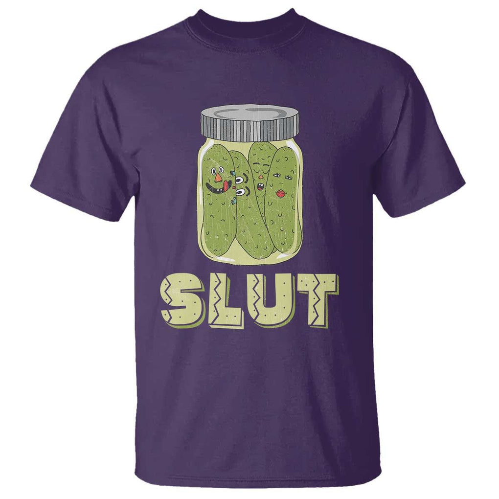 Funny Pickle T Shirt Sarcastic Pickle Slut Pickle Joke A Girl Who Loves Canned Pickles Cucumber TS02 Purple Print Your Wear