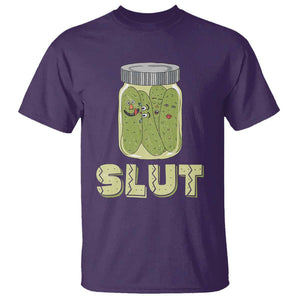 Funny Pickle T Shirt Sarcastic Pickle Slut Pickle Joke A Girl Who Loves Canned Pickles Cucumber TS02 Purple Print Your Wear