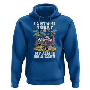Funny Fishing Hoodie I Can't Work Today My Arm Is In A Cast Fishing Skeleton Fishing Gag Gift for Men Fishermen TS02 Royal Blue Print Your Wear