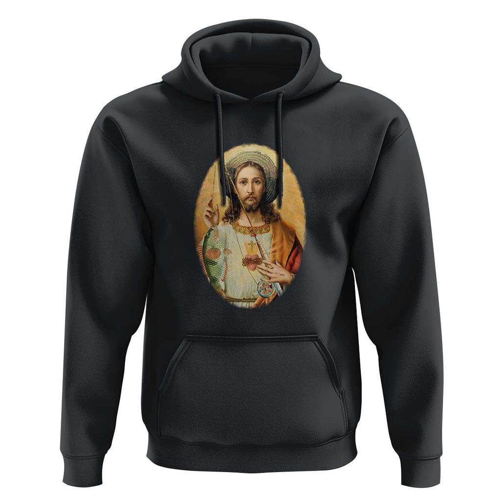 Funny Fishing Hoodie Funny Jesus Gone Fishing Jesus Relaxing Funny Fishing Gifts For Men Women Fisherman TS02 Black Print Your Wear