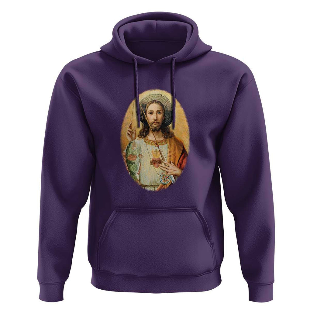 Funny Fishing Hoodie Funny Jesus Gone Fishing Jesus Relaxing Funny Fishing Gifts For Men Women Fisherman TS02 Purple Print Your Wear