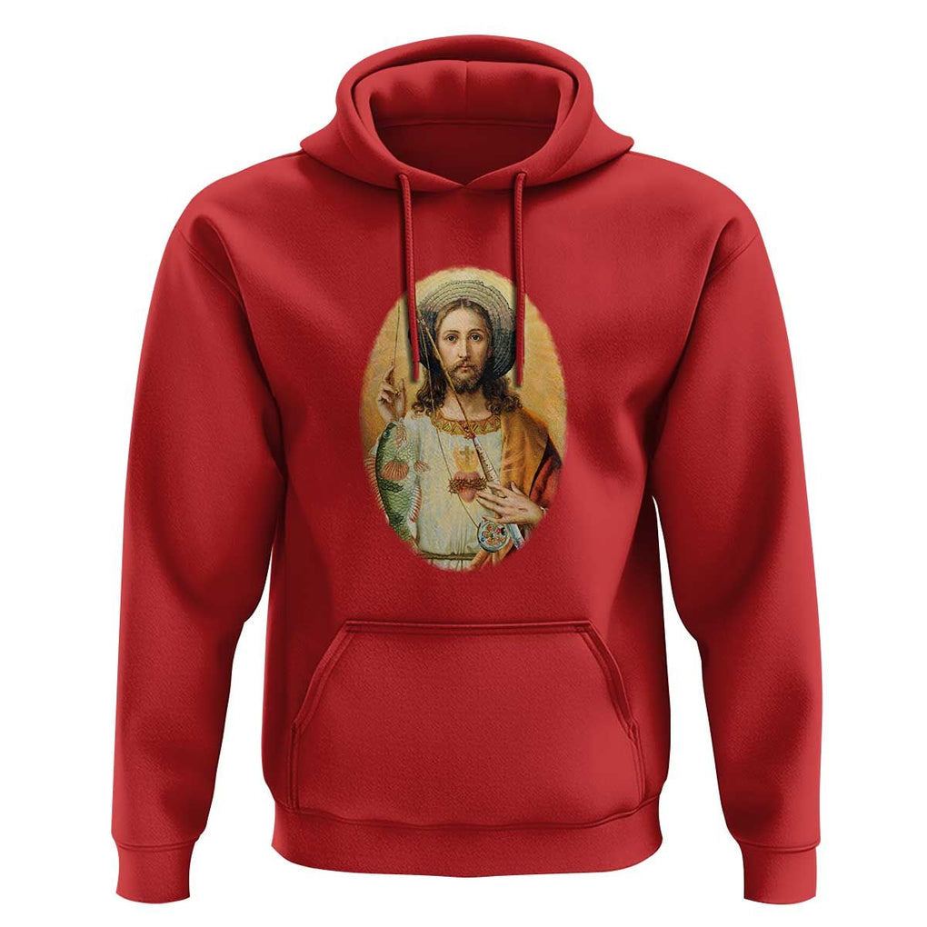 Funny Fishing Hoodie Funny Jesus Gone Fishing Jesus Relaxing Funny Fishing Gifts For Men Women Fisherman TS02 Red Print Your Wear