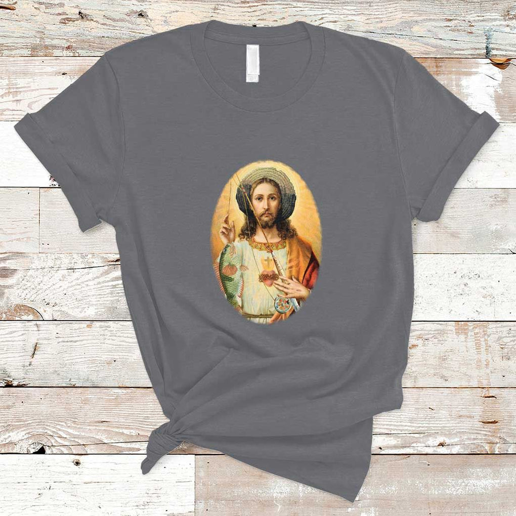 Funny Fishing T Shirt Funny Jesus Gone Fishing Jesus Relaxing Funny Fishing Gifts For Men Women Fisherman TS02 Charcoal Print Your Wear