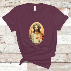 Funny Fishing T Shirt Funny Jesus Gone Fishing Jesus Relaxing Funny Fishing Gifts For Men Women Fisherman TS02 Maroon Print Your Wear