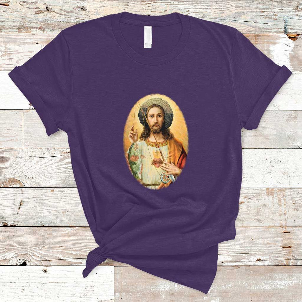 Funny Fishing T Shirt Funny Jesus Gone Fishing Jesus Relaxing Funny Fishing Gifts For Men Women Fisherman TS02 Purple Print Your Wear