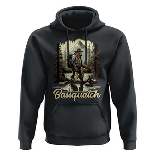Funny Fishing Hoodie Bigfoot Fishing Outdoor Bigfoot Team Sasquatch Hunting Fishing Gifts For Men Women Fisherman TS02 Black Print Your Wear