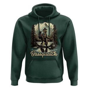 Funny Fishing Hoodie Bigfoot Fishing Outdoor Bigfoot Team Sasquatch Hunting Fishing Gifts For Men Women Fisherman TS02 Dark Forest Green Print Your Wear