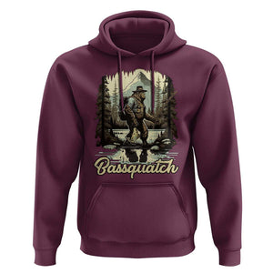 Funny Fishing Hoodie Bigfoot Fishing Outdoor Bigfoot Team Sasquatch Hunting Fishing Gifts For Men Women Fisherman TS02 Maroon Print Your Wear