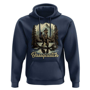Funny Fishing Hoodie Bigfoot Fishing Outdoor Bigfoot Team Sasquatch Hunting Fishing Gifts For Men Women Fisherman TS02 Navy Print Your Wear
