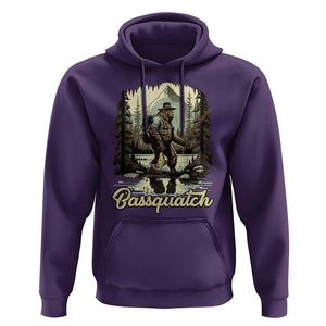Funny Fishing Hoodie Bigfoot Fishing Outdoor Bigfoot Team Sasquatch Hunting Fishing Gifts For Men Women Fisherman TS02 Purple Print Your Wear