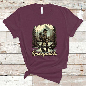 Funny Fishing T Shirt Bigfoot Fishing Outdoor Bigfoot Team Sasquatch Hunting Fishing Gifts For Men Women Fisherman TS02 Maroon Print Your Wear