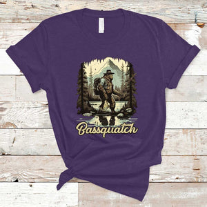 Funny Fishing T Shirt Bigfoot Fishing Outdoor Bigfoot Team Sasquatch Hunting Fishing Gifts For Men Women Fisherman TS02 Purple Print Your Wear