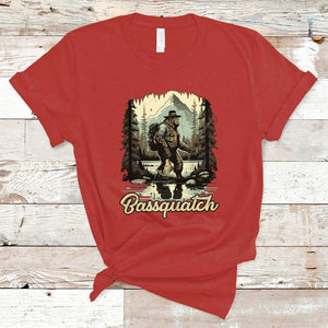 Funny Fishing T Shirt Bigfoot Fishing Outdoor Bigfoot Team Sasquatch Hunting Fishing Gifts For Men Women Fisherman TS02 Red Print Your Wear