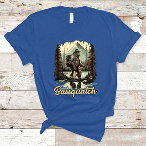 Funny Fishing T Shirt Bigfoot Fishing Outdoor Bigfoot Team Sasquatch Hunting Fishing Gifts For Men Women Fisherman TS02 Royal Blue Print Your Wear