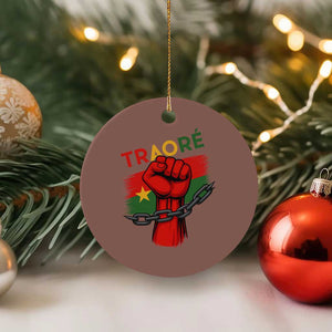 Traoré 2025 Burkina Faso Flag Ceramic Ornament Raised Fist Broken Chains TS02 1pc Mocha Print Your Wear
