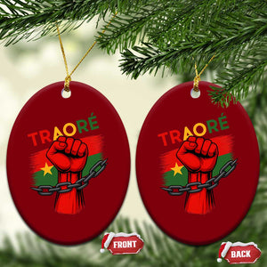 Traoré 2025 Burkina Faso Flag Ceramic Ornament Raised Fist Broken Chains TS02 Print Your Wear
