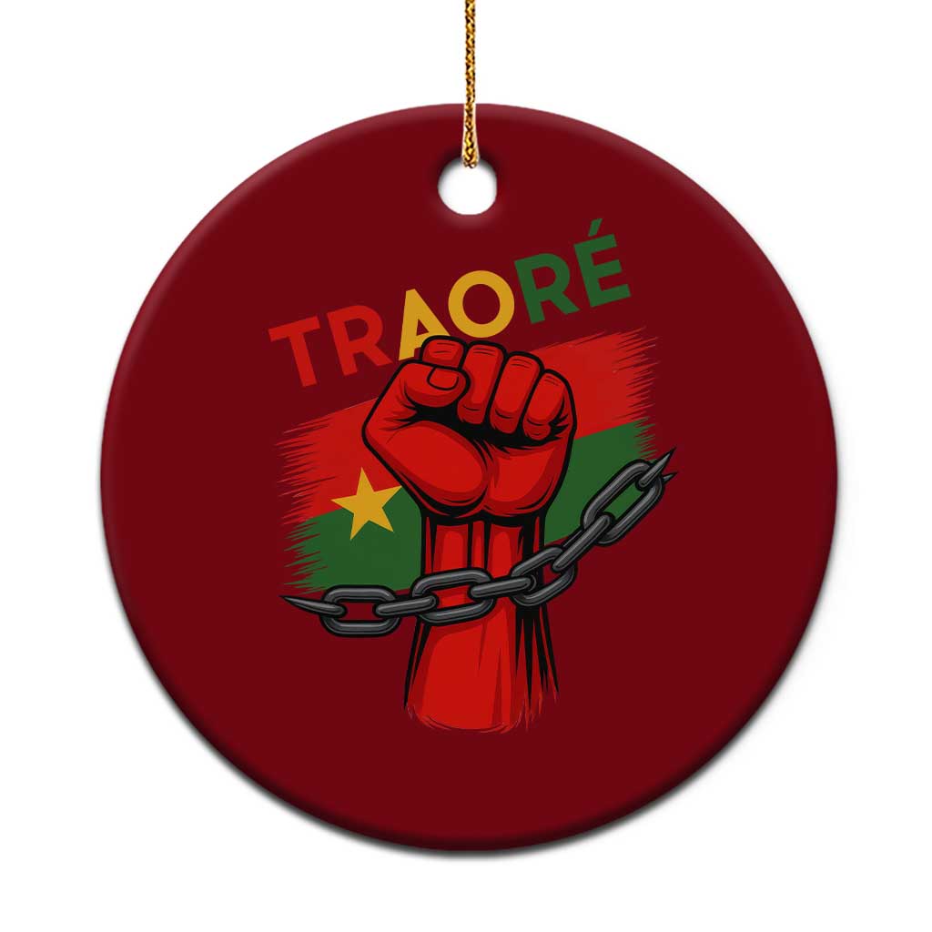 Traoré 2025 Burkina Faso Flag Ceramic Ornament Raised Fist Broken Chains TS02 1pc Red Print Your Wear