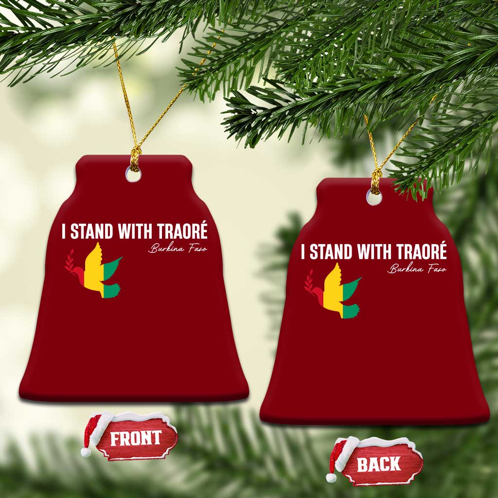 I Stand With Traoré Ceramic Ornament Burkina Faso Peace Dove TS02 Print Your Wear
