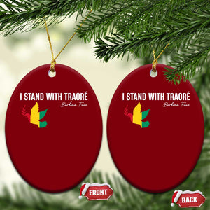 I Stand With Traoré Ceramic Ornament Burkina Faso Peace Dove TS02 Print Your Wear