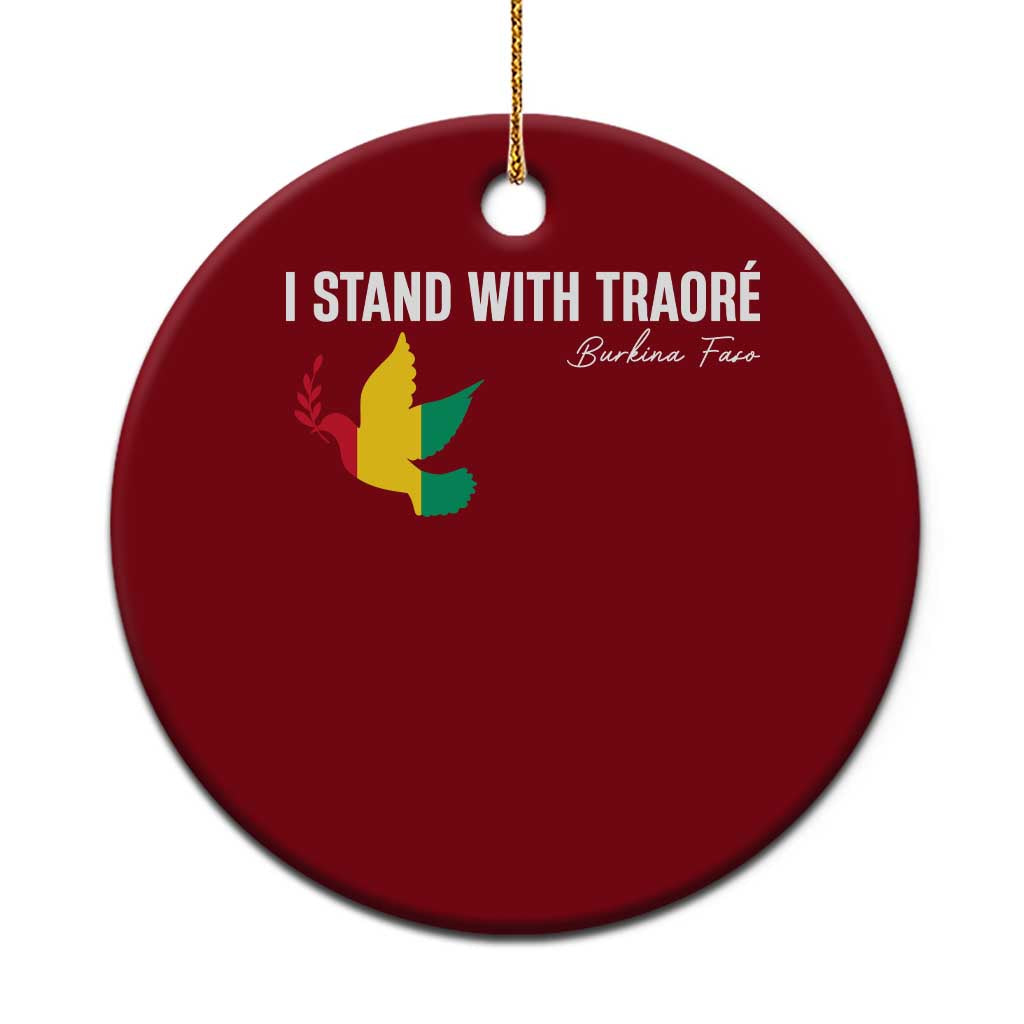 I Stand With Traoré Ceramic Ornament Burkina Faso Peace Dove TS02 1pc Red Print Your Wear