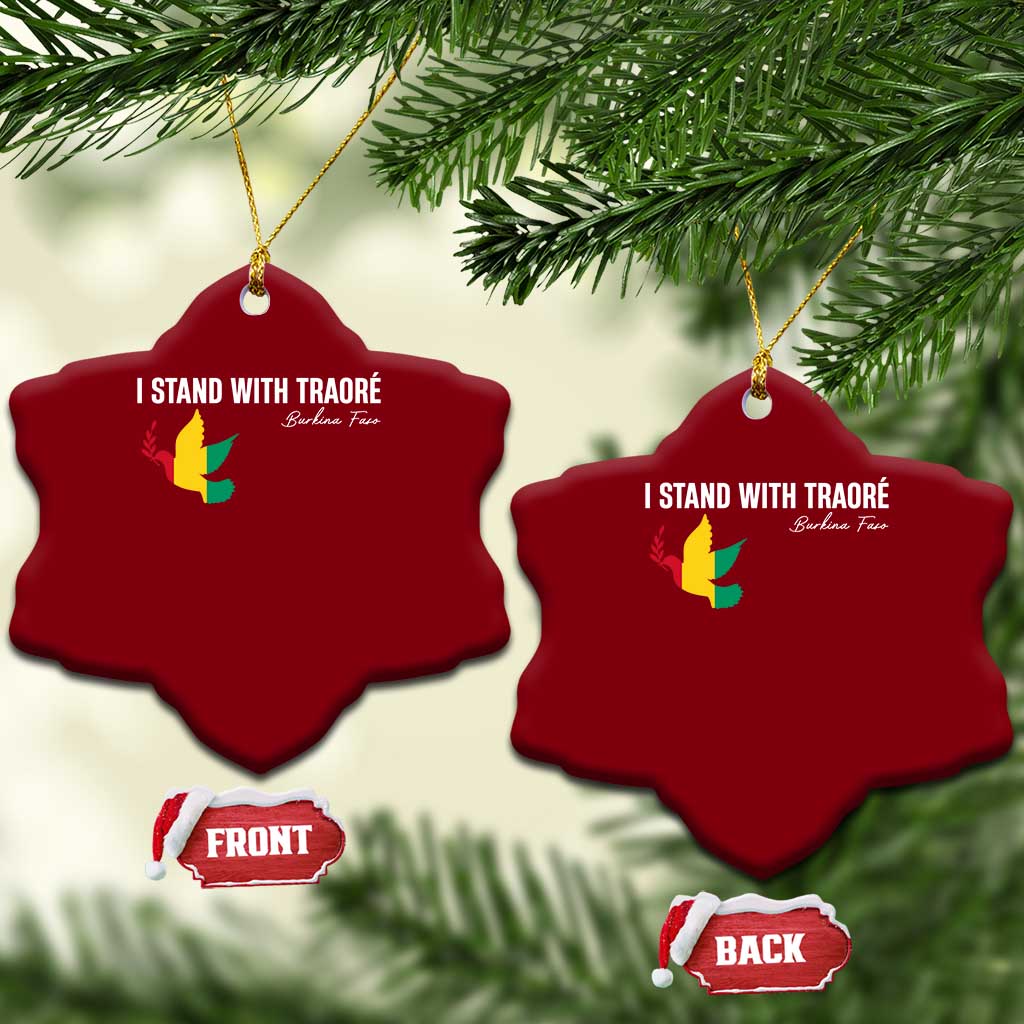 I Stand With Traoré Ceramic Ornament Burkina Faso Peace Dove TS02 Print Your Wear